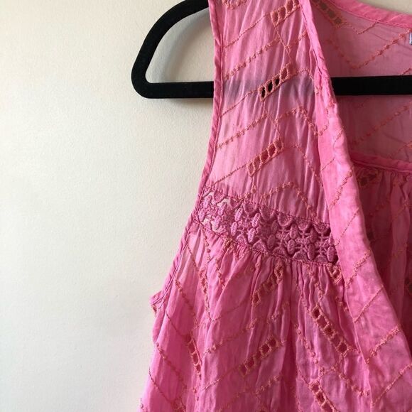 ANTHROPOLOGIE Leifnotes Andie Eyelet Pink Top - Picture 6 of 10